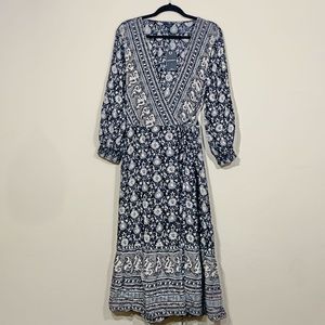 LUCKY BRAND Paisley and Floral Print Wrap Dress